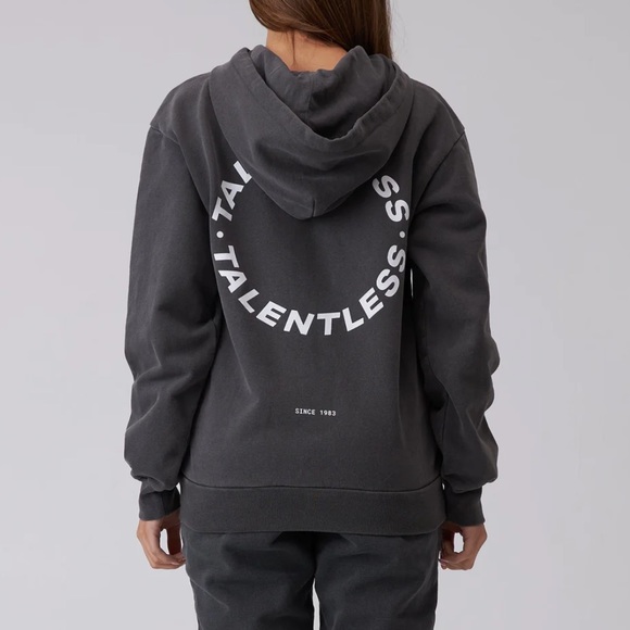 Talentless Heavyweight Circle Logo Hoodie - Steel Grey - Picture 2 of 9